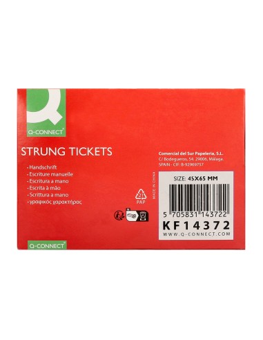 Etiquetas colgantes q connect 45x65 mm caja de 400 unidades
