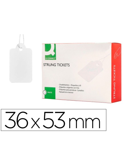 Etiquetas colgantes q connect 36x53 mm caja de 500 unidades