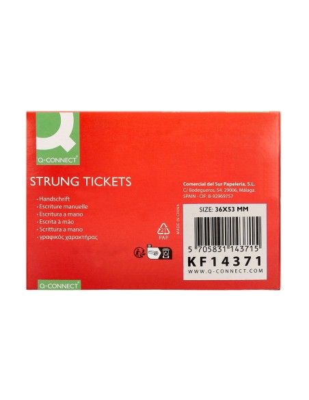 Etiquetas colgantes q connect 36x53 mm caja de 500 unidades