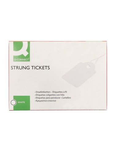 Etiquetas colgantes q connect 28x43 mm caja de 500 unidades