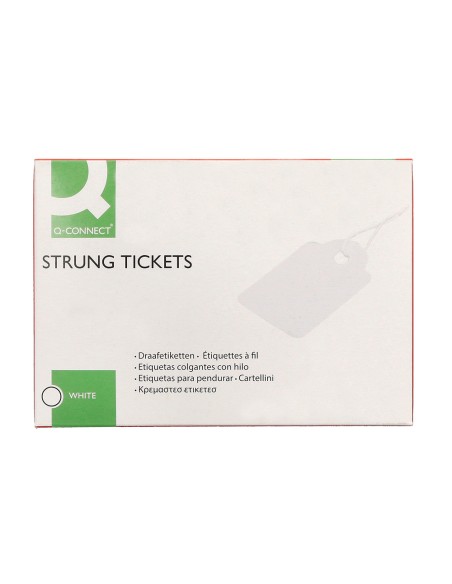 Etiquetas colgantes q connect 28x43 mm caja de 500 unidades