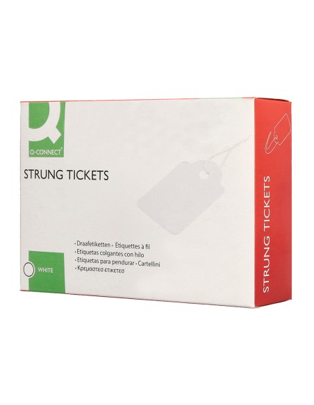 Etiquetas colgantes q connect 28x43 mm caja de 500 unidades