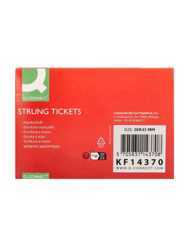 Etiquetas colgantes q connect 28x43 mm caja de 500 unidades