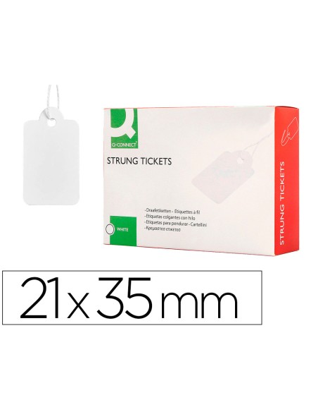 Etiquetas colgantes q connect 21x35 mm caja de 500 unidades