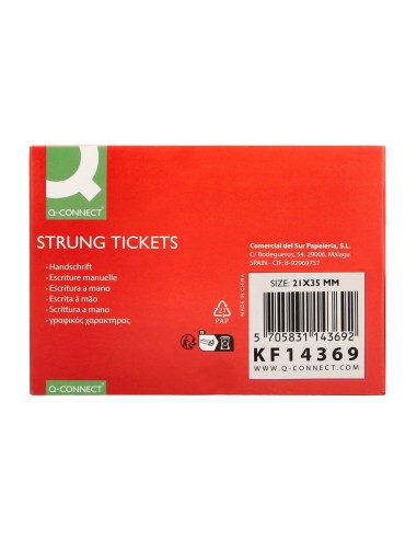 Etiquetas colgantes q connect 21x35 mm caja de 500 unidades