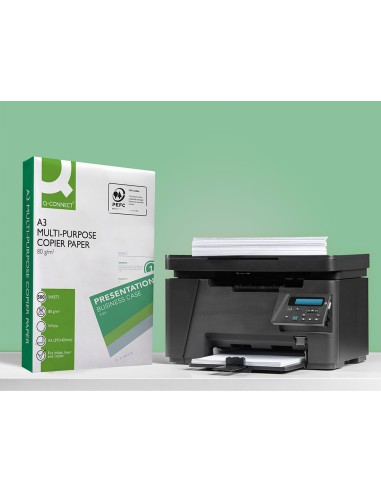 Papel fotocopiadora q connect economy din a3 80 gramos paquete de 500 hojas