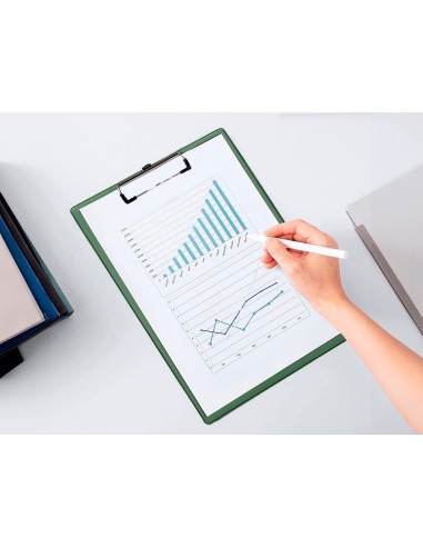 Portanotas q connect plastico 50 reciclado din a4 verde oliva grosor 21mm