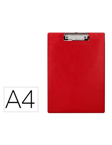 Portanotas q connect plastico 50 reciclado din a4 rojo grosor 21mm