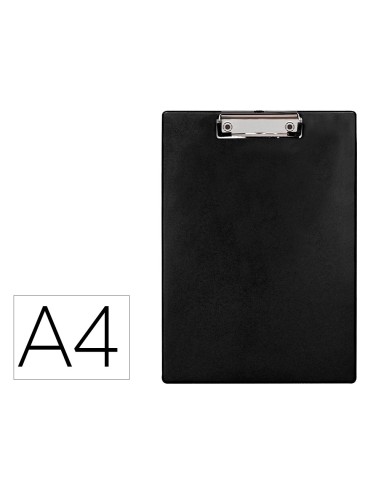 Portanotas q connect plastico 50 reciclado din a4 negro grosor 21 mm