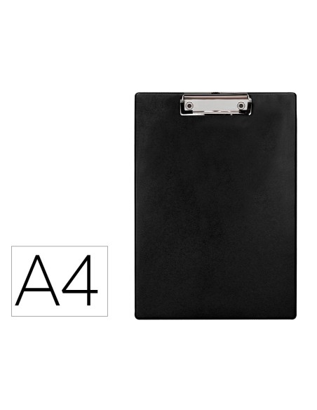 Portanotas q connect plastico 50 reciclado din a4 negro grosor 21 mm