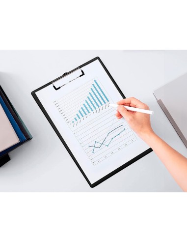 Portanotas q connect plastico 50 reciclado din a4 negro grosor 21 mm