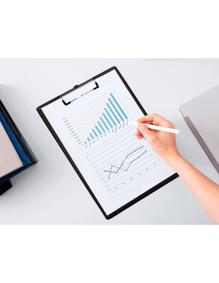 Portanotas q connect plastico 50 reciclado din a4 negro grosor 21 mm