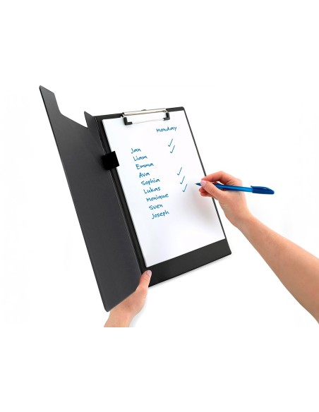 Carpeta q connect miniclip superior din a4 plastico 50 reciclado verde oliva grosor 21 mm