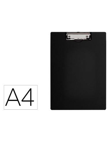 Carpeta q connect miniclip superior din a4 plastico 50 reciclado negro grosor 21 mm