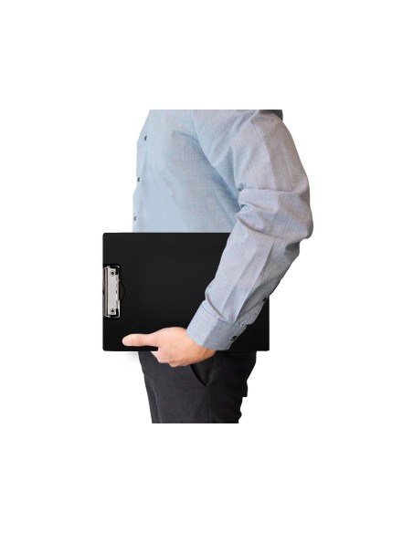 Carpeta q connect miniclip superior din a4 plastico 50 reciclado negro grosor 21 mm