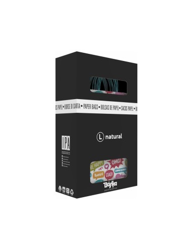 Bolsa para regalo basika papel estucado 160 gr todo ano con asa retorcida tamano m 2712x37 cm