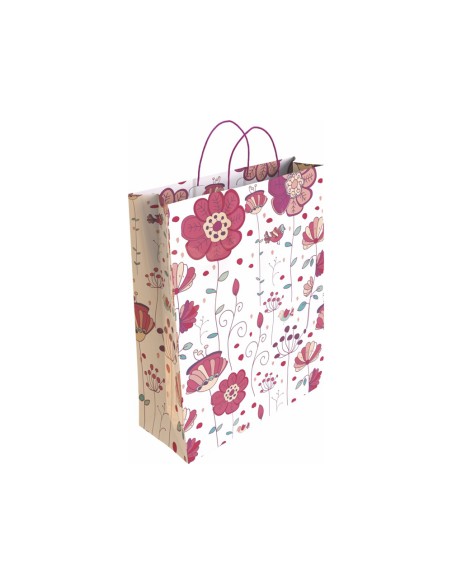 Bolsa para regalo basika papel estucado 160 gr todo ano con asa retorcida tamano m 2712x37 cm