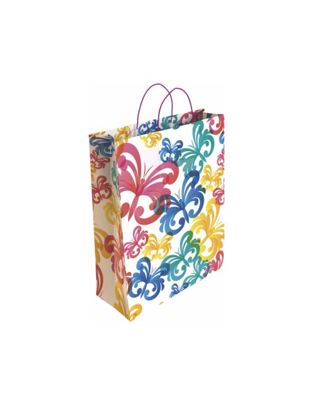 Bolsa para regalo basika papel estucado 160 gr todo ano con asa retorcida tamano m 2712x37 cm
