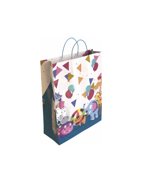 Bolsa para regalo basika papel estucado 160 gr todo ano con asa retorcida tamano s 2410x32 cm