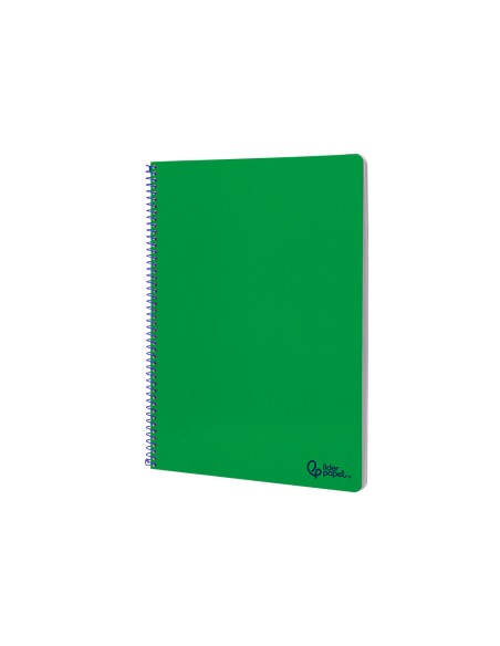 Cuaderno espiral liderpapel din a4 smart tapa blanda 80h 75gr cuadro 4mm con margen color verde