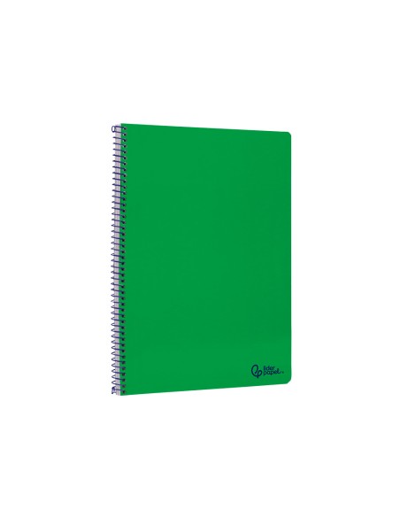 Cuaderno espiral liderpapel din a4 smart tapa blanda 80h 75gr cuadro 4mm con margen color verde