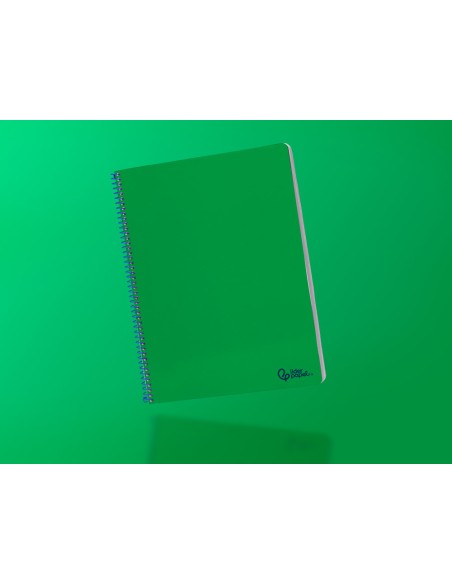 Cuaderno espiral liderpapel din a4 smart tapa blanda 80h 75gr cuadro 4mm con margen color verde