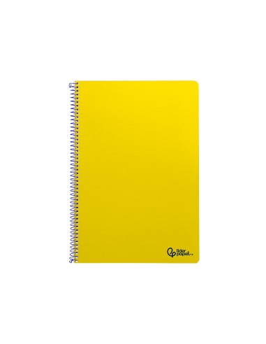 Cuaderno espiral liderpapel din a4 smart tapa blanda 80h 75gr cuadro 4mm con margen color amarillo