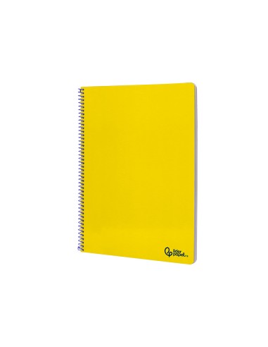 Cuaderno espiral liderpapel din a4 smart tapa blanda 80h 75gr cuadro 4mm con margen color amarillo