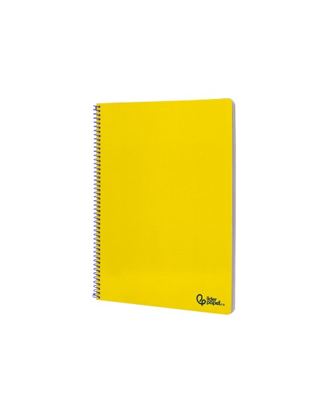 Cuaderno espiral liderpapel din a4 smart tapa blanda 80h 75gr cuadro 4mm con margen color amarillo