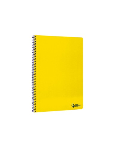 Cuaderno espiral liderpapel din a4 smart tapa blanda 80h 75gr cuadro 4mm con margen color amarillo