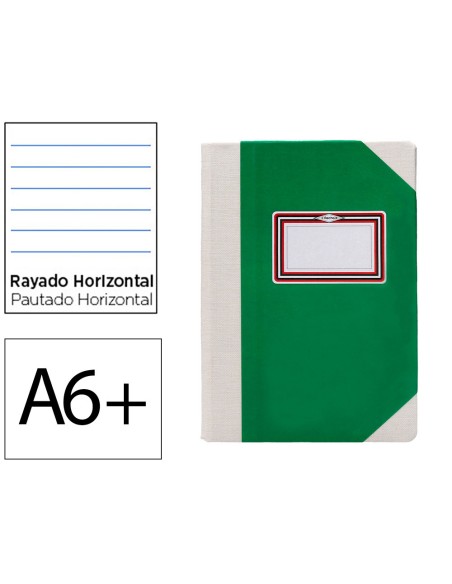 Libro cartone cosido fernandes flecha din a6 rayado horizontal 50 hojas 100 gr verde Libro cartone cosido fernandes flecha din a6 rayado horizontal 50 hojas 100 gr verde