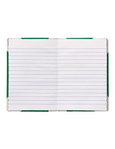 Libro cartone cosido fernandes flecha din a6 rayado horizontal 50 hojas 100 gr verde