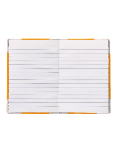 Libro cartone cosido fernandes flecha din a6 rayado horizontal 50 hojas 100 gr naranja