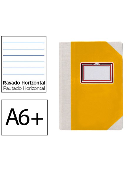 Libro cartone cosido fernandes flecha din a6 rayado horizontal 50 hojas 100 gr amarillo Libro cartone cosido fernandes flecha din a6 rayado horizontal 50 hojas 100 gr amarillo