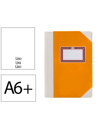 Libro cartone cosido fernandes flecha din a6 liso 50 hojas 100 gr naranja