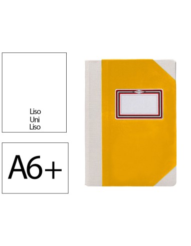 Libro cartone cosido fernandes flecha din a6 liso 50 hojas 100 gr amarillo