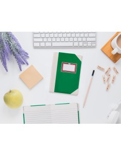 Libro cartone cosido fernandes flecha din a5 rayado horizontal 50 hojas 100 gr verde