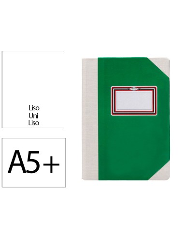 Libro cartone cosido fernandes flecha din a5 liso 50 hojas 100 gr verde