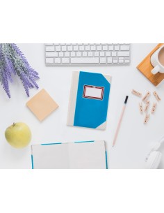 Libro cartone cosido fernandes flecha din a5 liso 50 hojas 100 gr azul