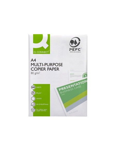 Papel fotocopiadora q connect economy din a4 80 gramos paquete de 500 hojas