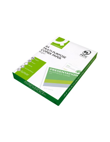 Papel fotocopiadora q connect economy din a4 80 gramos paquete de 500 hojas
