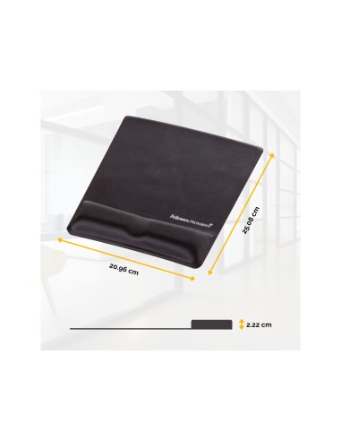 Alfombrilla para raton fellowes canal health v negra con reposamunecas de gel 222x2096x251 mm