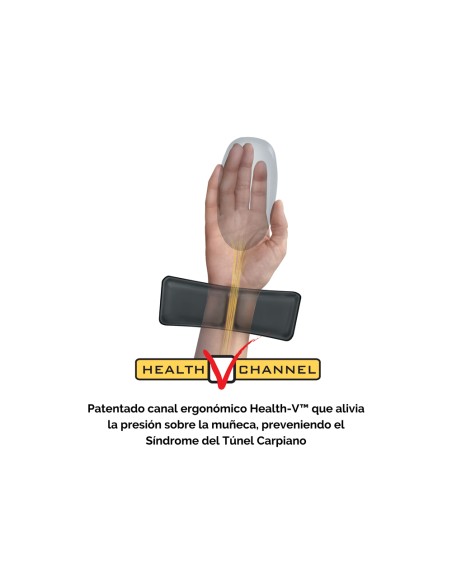 Alfombrilla para raton fellowes canal health v negra con reposamunecas de gel 222x2096x251 mm