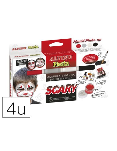 Barra de maquillaje alpino scary caja de 4 colores surtidos pincel folleto