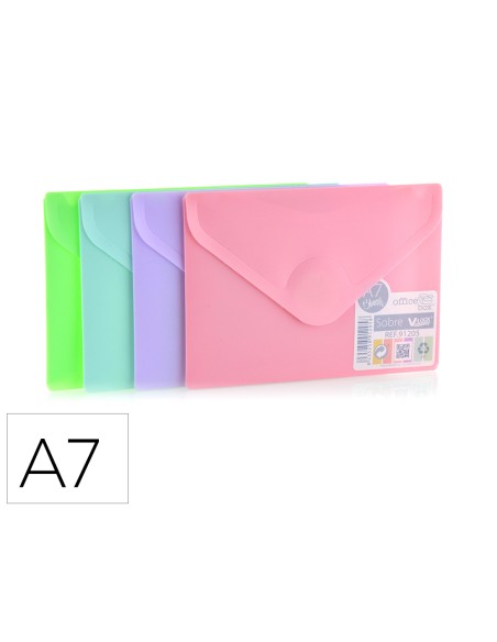 Carpeta office box dossier v lock din a7 cierre velcro colores pastel surtidos