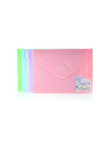 Carpeta office box dossier v lock din a6 cierre velcro colores pastel surtidos