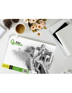 Bloc dibujo liderpapel lineal historico 230x325mm 20 hojas 130g m2 con recuadro perforado