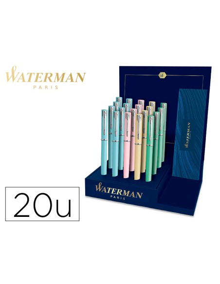 Boligrafo waterman allure pastel expositor de 20 unidades 4 colores pastel surtidos