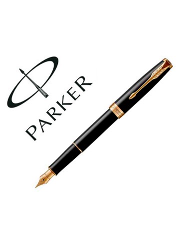 Pluma parker sonnet negro gt en set de regalo tarjetero