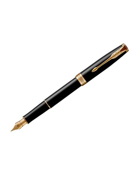 Pluma parker sonnet negro gt en set de regalo tarjetero